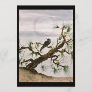 Original Pine Tree und Crow auf leerer Karte