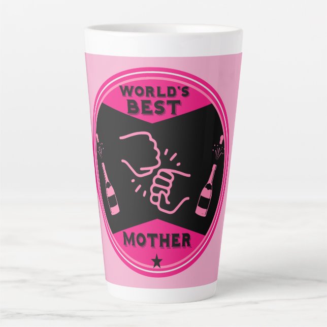 Original Pink Beste Mutter der Welt Milchtasse (Vorderseite)