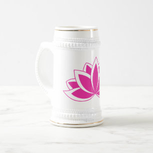Original Pink Buddhist Symbol Lotus Blume Bierglas