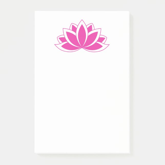 Original Pink Buddhist Symbol Lotus Blume Post-it Klebezettel (Vorderseite)