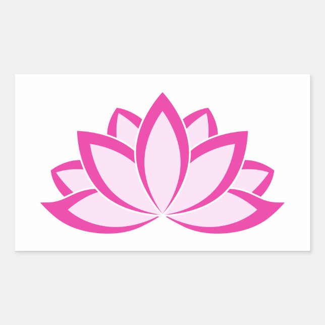Original Pink Buddhist Symbol Lotus Blume Rechteckiger Aufkleber (Vorderseite)