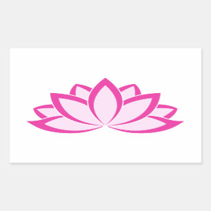 Original Pink Buddhist Symbol Lotus Blume Rechteckiger Aufkleber