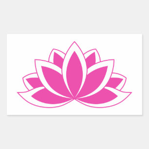 Original Pink Buddhist Symbol Lotus Blume Rechteckiger Aufkleber