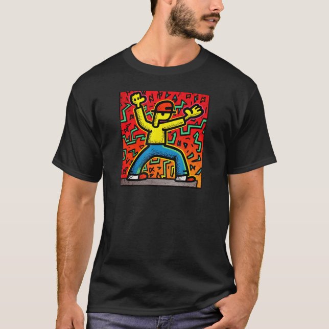 Original Radiant Street Dancer Retro Street Art T-Shirt (Vorderseite)