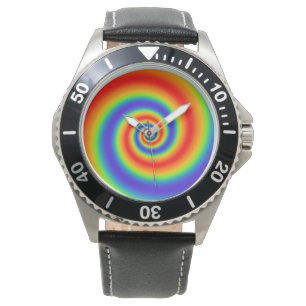 Original Rainbow Gradient farbenfroher Spiraleffek Armbanduhr