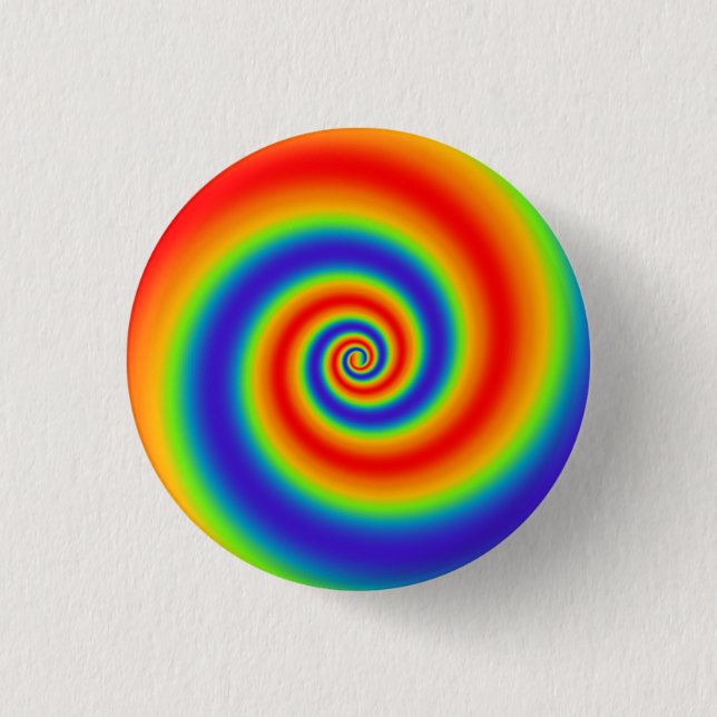 Original Rainbow Gradient farbenfroher Spiraleffek Button (Vorderseite)