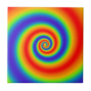 Original Rainbow Gradient farbenfroher Spiraleffek Fliese