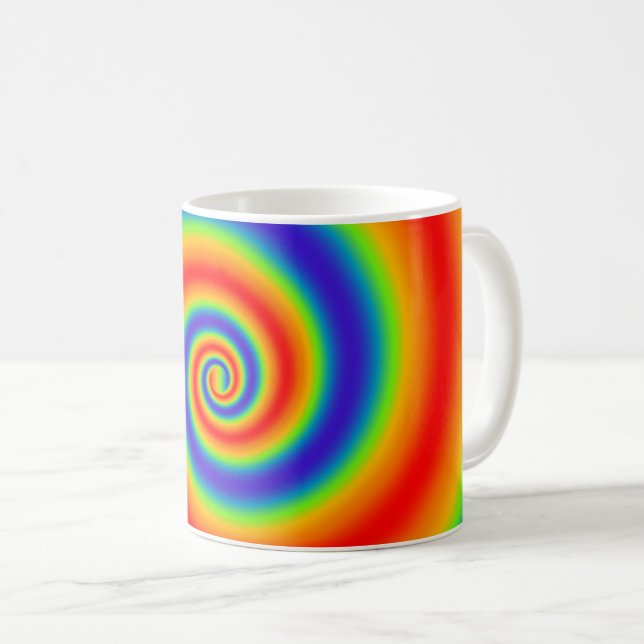 Original Rainbow Gradient farbenfroher Spiraleffek Tasse (VorderseiteRechts)