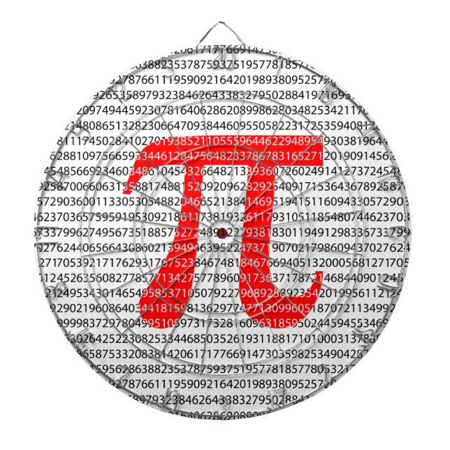 Original red number pi day mathematical symbol dartscheibe (vorne)