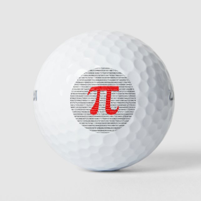 Original red number pi day mathematical symbol golfball (Vorderseite)