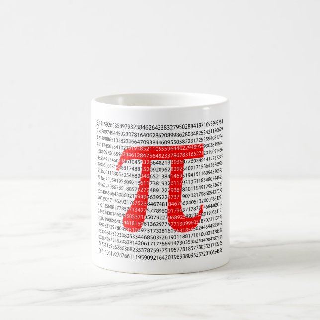 Original red number pi day mathematical symbol kaffeetasse (Mittel)