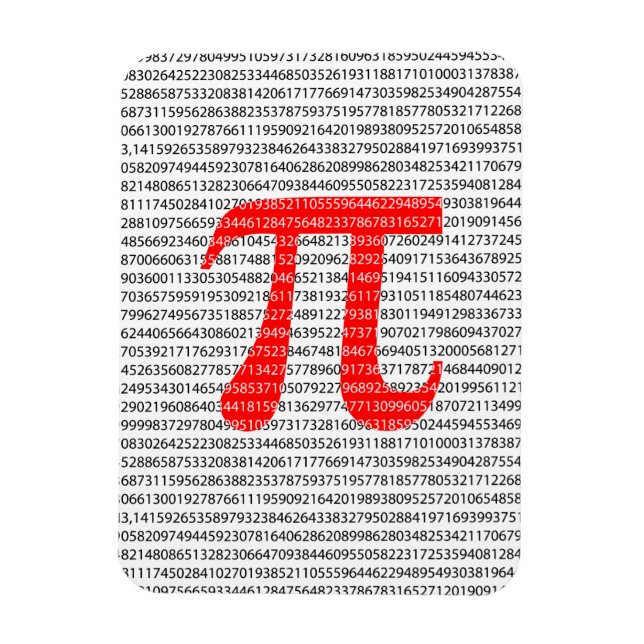 Original red number pi day mathematical symbol magnet (Vertikal)