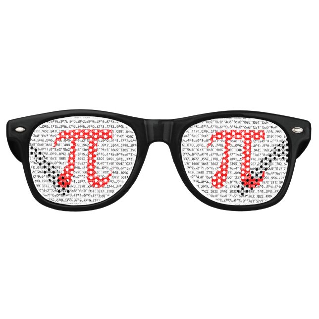 Original red number pi day mathematical symbol partybrille (Vorderseite)
