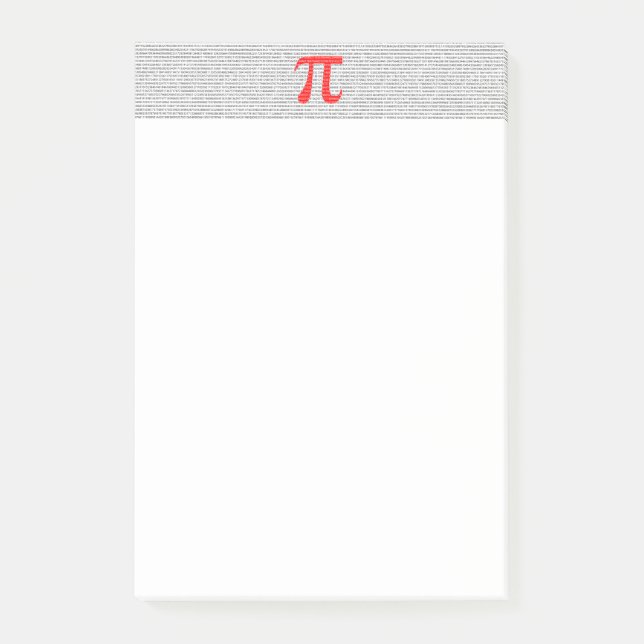 Original red number pi day mathematical symbol post-it klebezettel (Vorderseite)