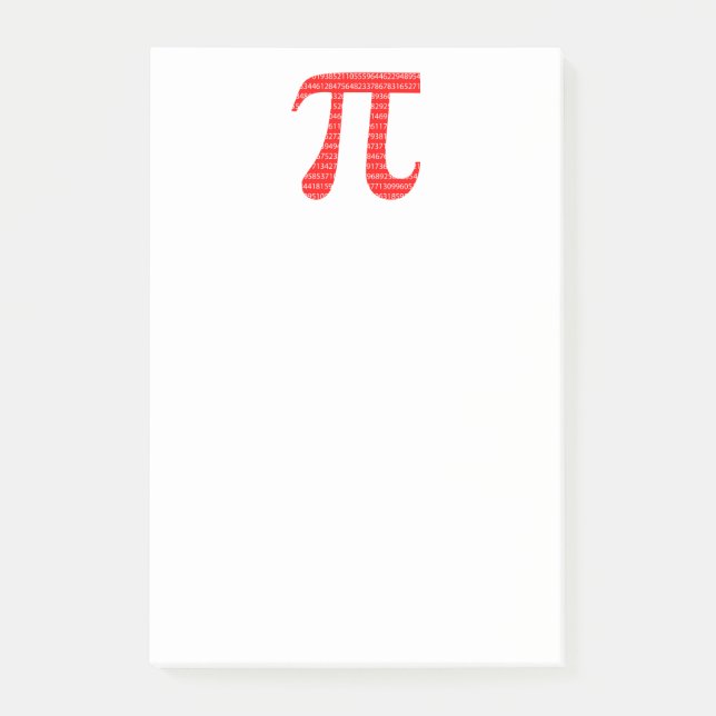 Original red number pi day mathematical symbol post-it klebezettel (Vorderseite)