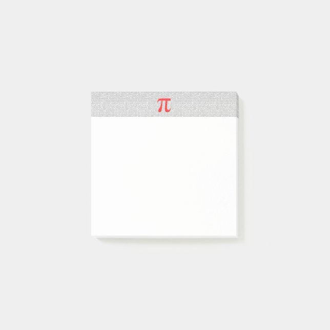 Original red number pi day mathematical symbol post-it klebezettel (Vorderseite)