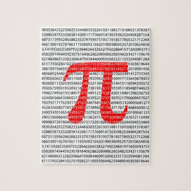 Original red number pi day mathematical symbol puzzle (Vertikal)