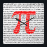 Original red number pi day mathematical symbol quadratische wanduhr<br><div class="desc">Original red number pi day mathematical symbol</div>