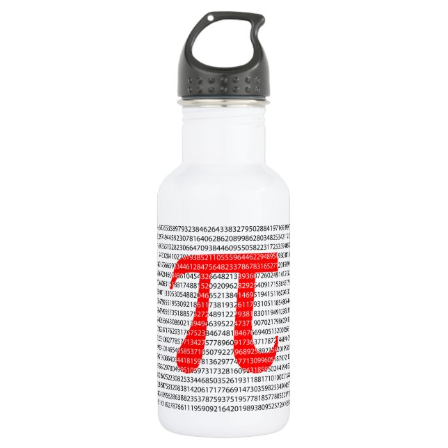 Original red number pi day mathematical symbol trinkflasche (Vorderseite)
