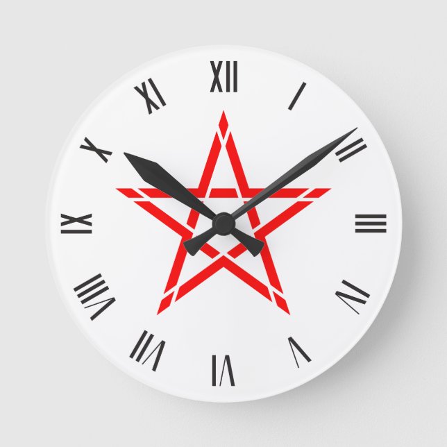 Original Red Star-Symbol Runde Wanduhr (Vorderseite)