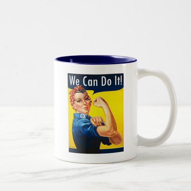 Original Rosie the Riveter ~ Zwei-Tone-Tasse Zweifarbige Tasse (Rechts)