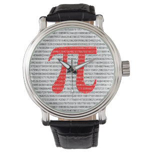 Original rote Zahl pi Tag mathematisches Symbol Armbanduhr