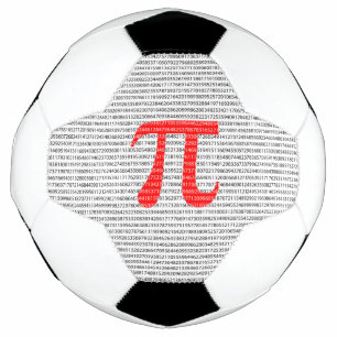 Original rote Zahl pi Tag mathematisches Symbol Fußball