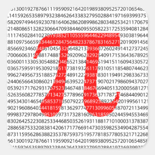 Original rote Zahl pi Tag mathematisches Symbol Quadratischer Aufkleber