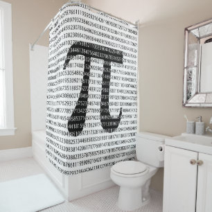 Original schwarze Zahl pi Tag mathematisches Symbo Duschvorhang