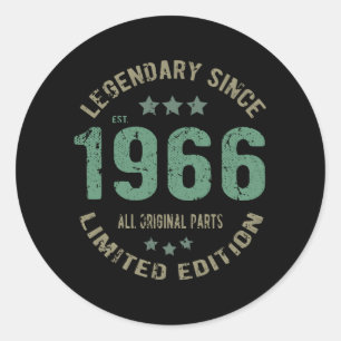 Original seit 1966 Vintage-Legende Geburtstagsgesc Runder Aufkleber
