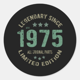 Original seit 1975 Vintage-Legende Geburtstagsgesc Runder Aufkleber