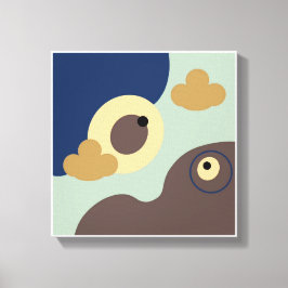 Original Simple Art Brown Bird Prints Leinwanddruck