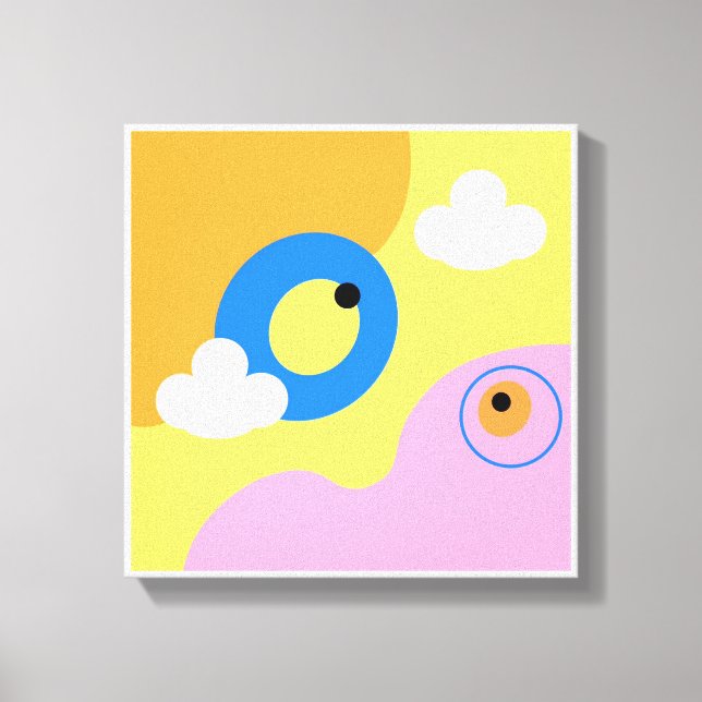 Original Simple Art Yellow Bird Prints Leinwanddruck (Vorderseite)