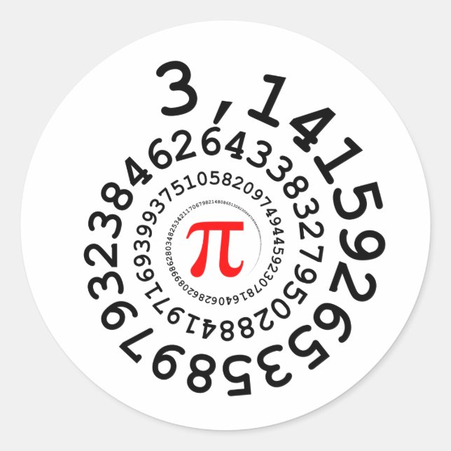 Original Spirale der Ziffern Pi Nummer 3,14... Runder Aufkleber (Vorderseite)