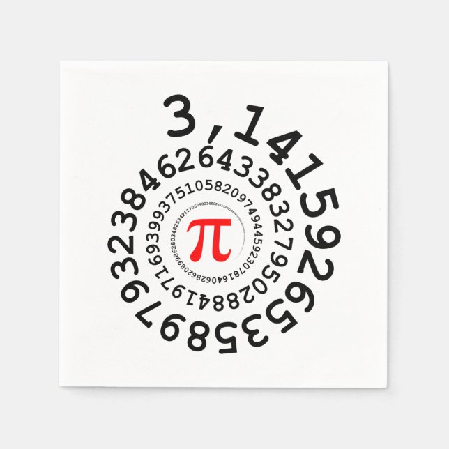Original Spirale der Ziffern Pi Nummer 3,14... Serviette (Vorderseite)