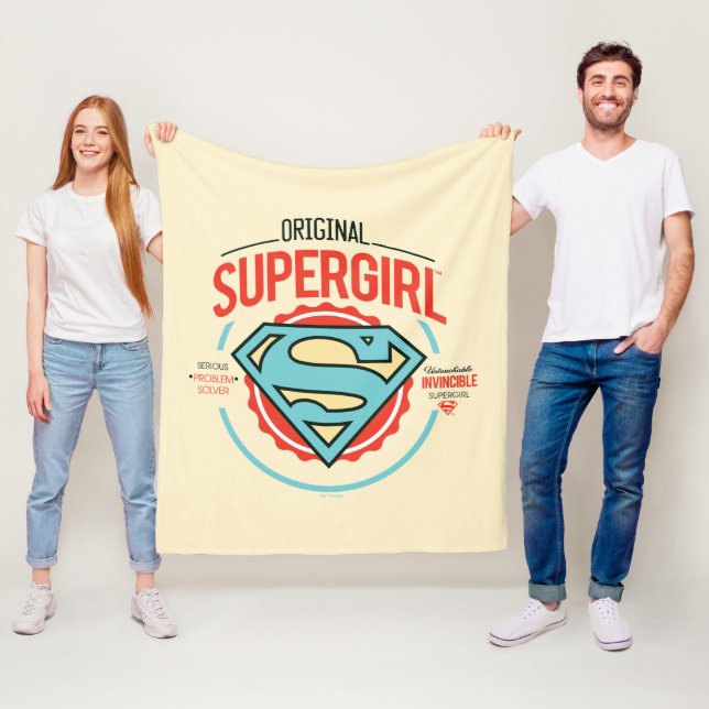 Original Supergirl-Vintag-Logo-Abzeichen Fleecedecke (Beispiel)