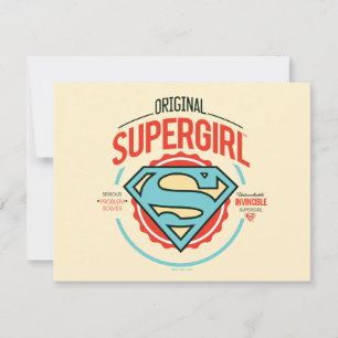 Original Supergirl-Vintag-Logo-Abzeichen Mitteilungskarte