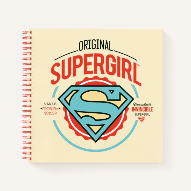 Original Supergirl-Vintag-Logo-Abzeichen Notizbuch (Vorderseite)