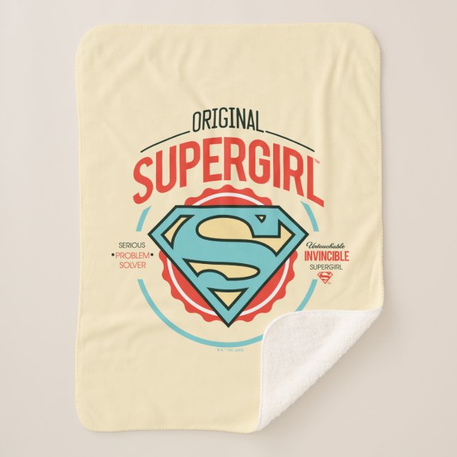 Original Supergirl-Vintag-Logo-Abzeichen Sherpadecke (Vorderseite)