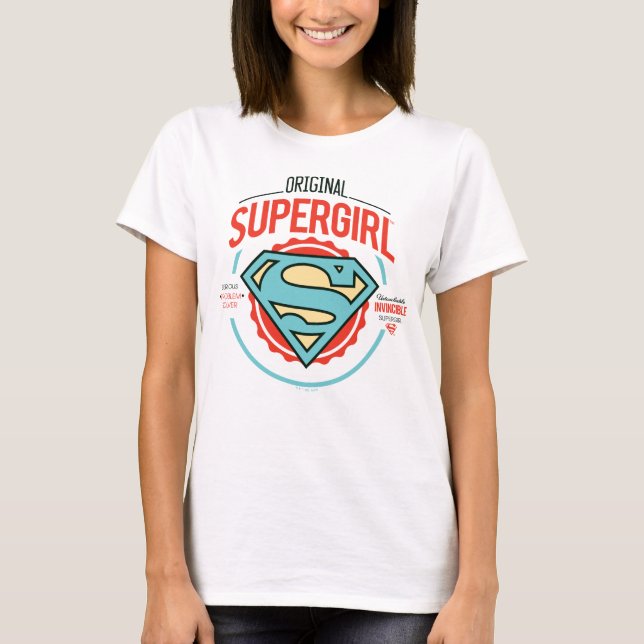 Original Supergirl-Vintag-Logo-Abzeichen T-Shirt (Vorderseite)