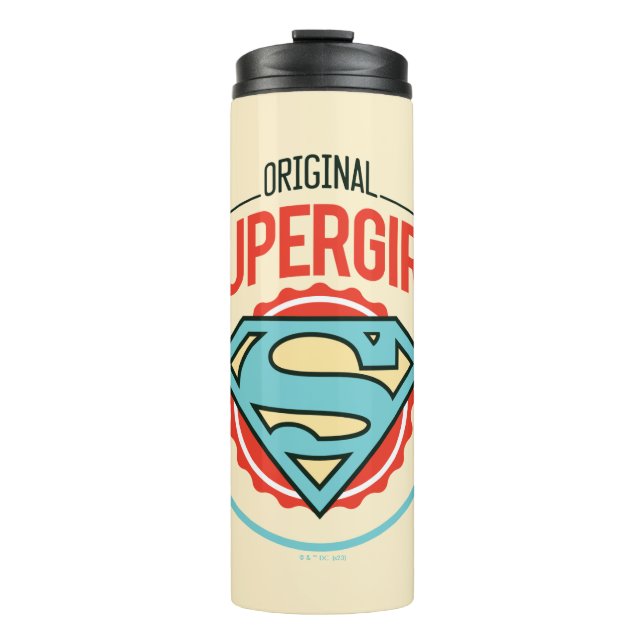 Original Supergirl-Vintag-Logo-Abzeichen Thermosbecher (Vorderseite)