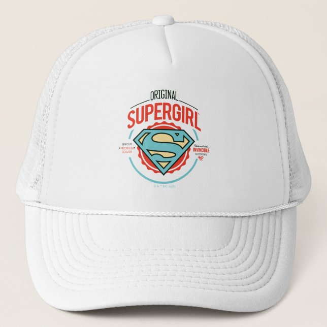 Original Supergirl-Vintag-Logo-Abzeichen Truckerkappe (Vorderseite)