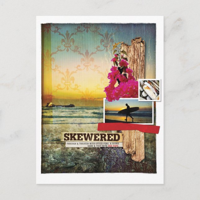 Original Surfthema Digitale Kunstsammlung Postkart Postkarte (Vorderseite)