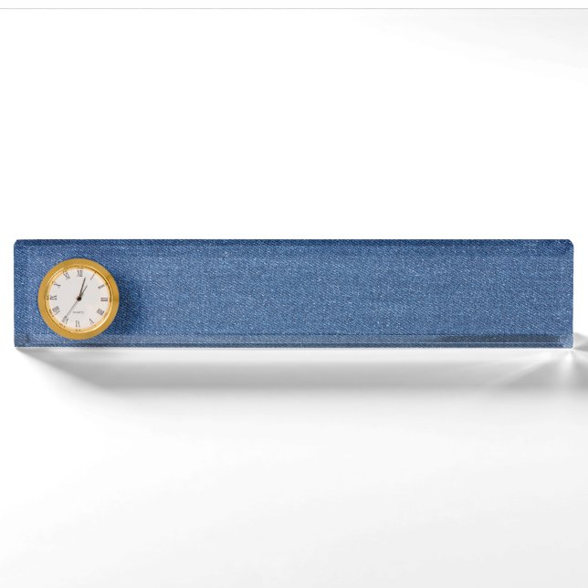 Original Textilienblau-Mode-Jeans denim Namensplakette (Vorderseite)
