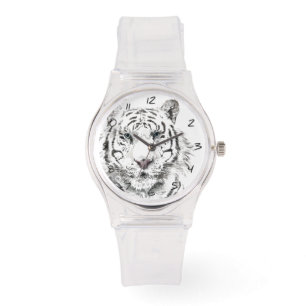 Original Tiger Watercolor Chinesisch Zodiac Geburt Armbanduhr