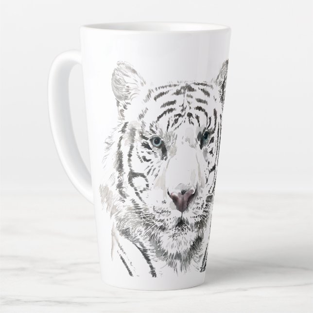 Original Tiger Watercolor Chinesisch Zodiac Initia Milchtasse (Linke Ecke)