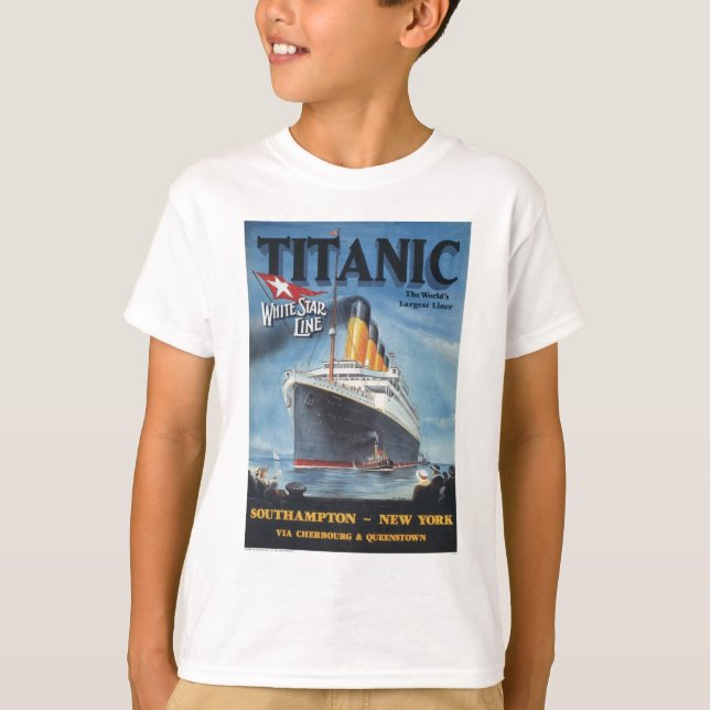 Original Titanisches Vintage Poster 1912 T-Shirt (Vorderseite)