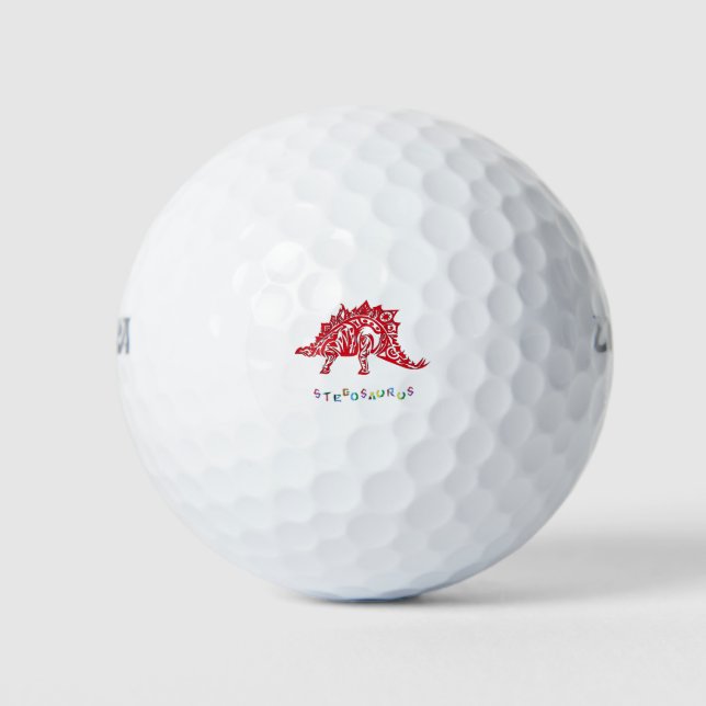 Original Tribal Style Design Stegosaurus mit Neme Golfball (Vorderseite)