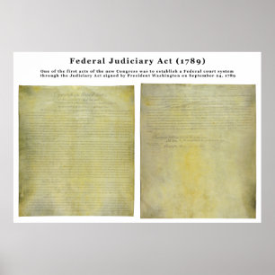 ORIGINAL United Staaten Judiciary Act von 1789 Poster