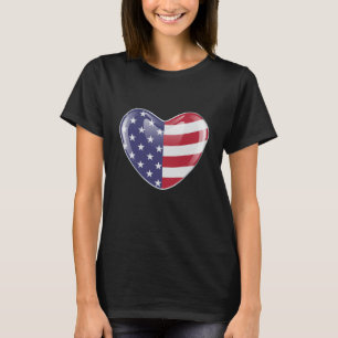 Original USA Symbol Amerikanische Flagge auf Herzf T-Shirt